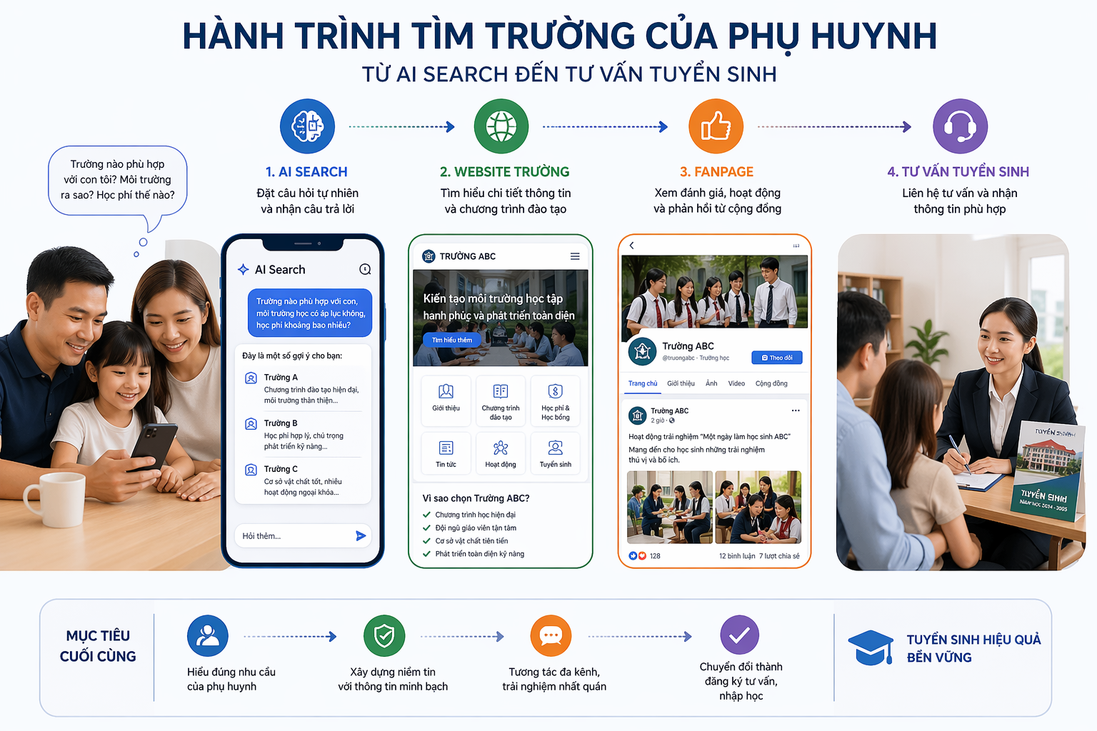 thách thức thương hiệu giáo dục trong AI Search